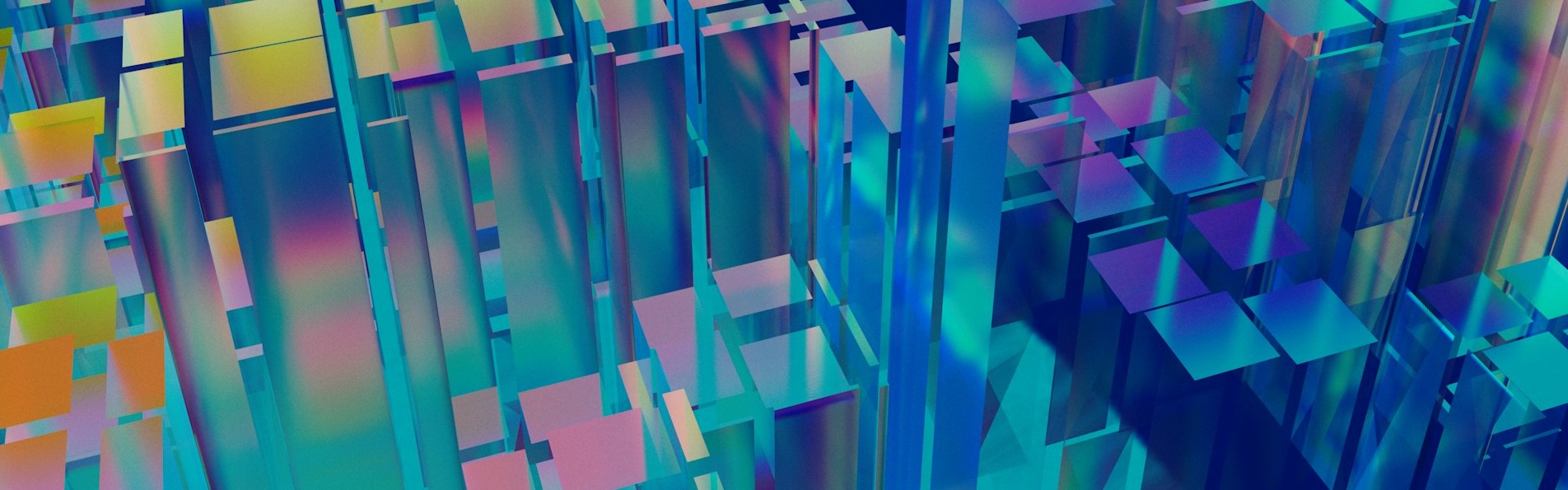 Blue Blocks stretching upwards in 3d