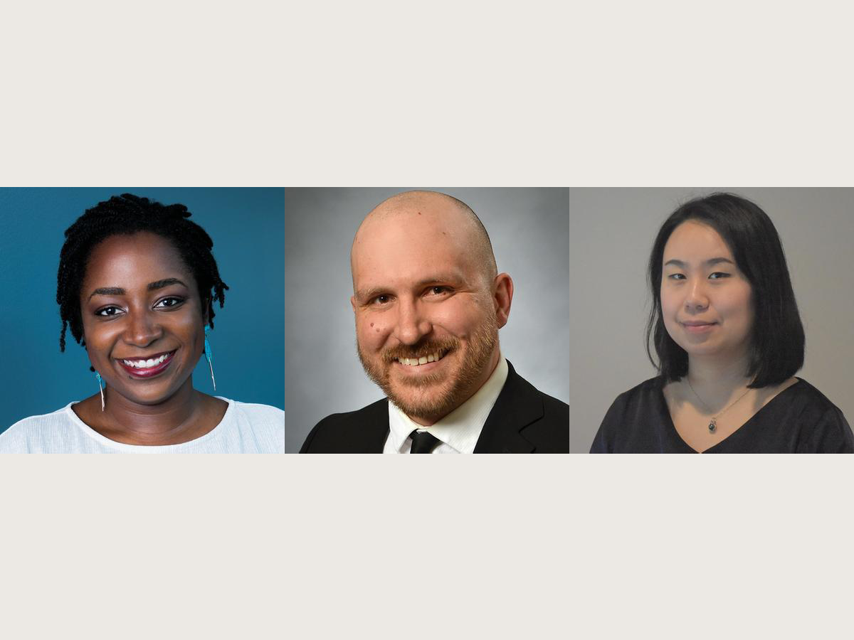 portrait pictures of Jasmine Kwasa, Jason Griffin and Christina Zhao next to eachother