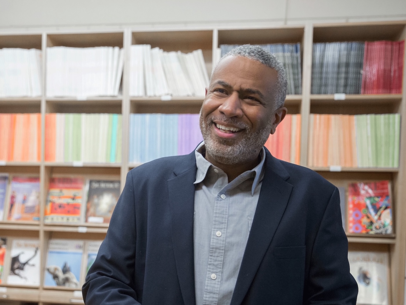 Photo of Scott Edwards in a library