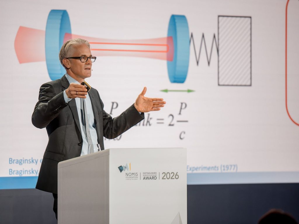 Tobias Kippenberg presenting at the 2026 NOMIS Insight lectures in Zurich, Switzerland